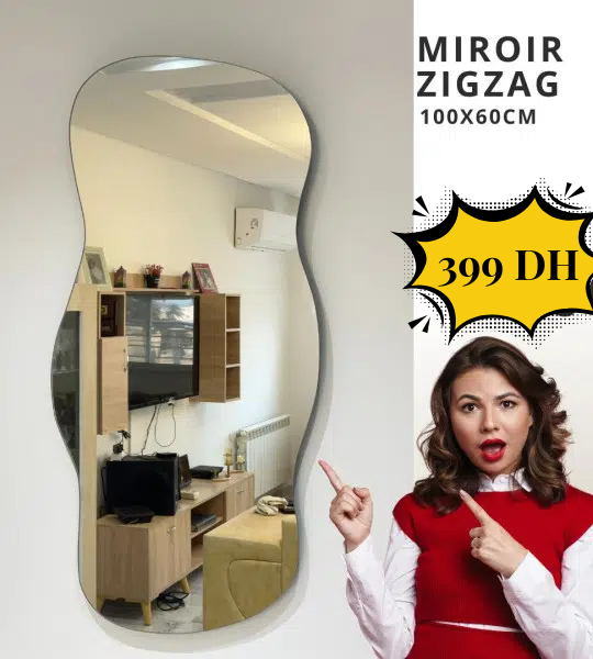 Miroir Zigzag Sans Cadre 100/60cm