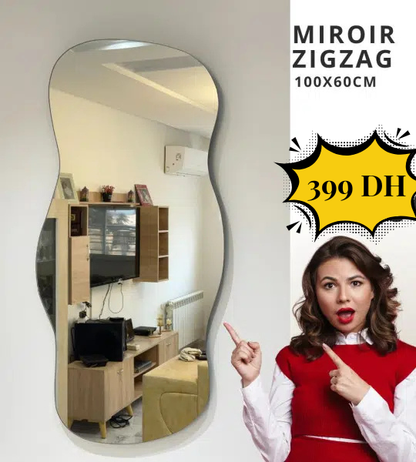 Miroir Zigzag Sans Cadre 100/60cm