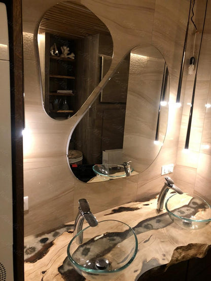 Miroir double éclairé opale