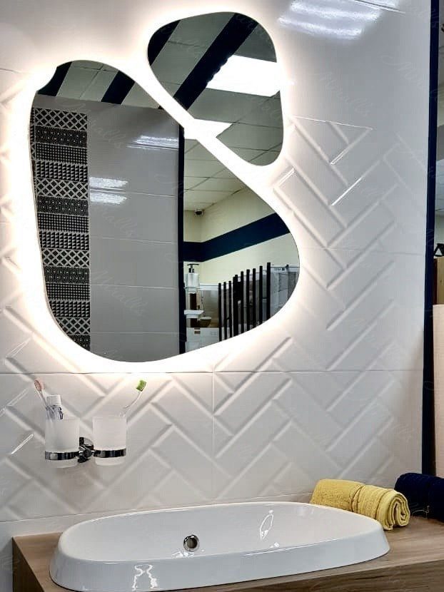 Miroir double éclairé opale