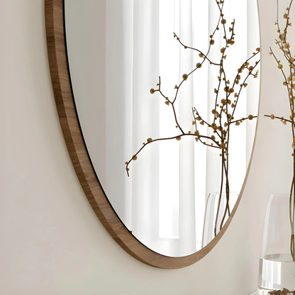 Miroir Rond en MDF Stratifie Marron – Diametre 60 cm