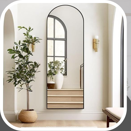 Oval Metal Frame Mirror