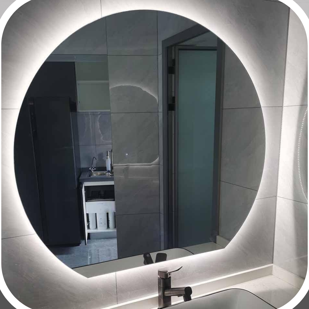 Half Moon LED Mirror