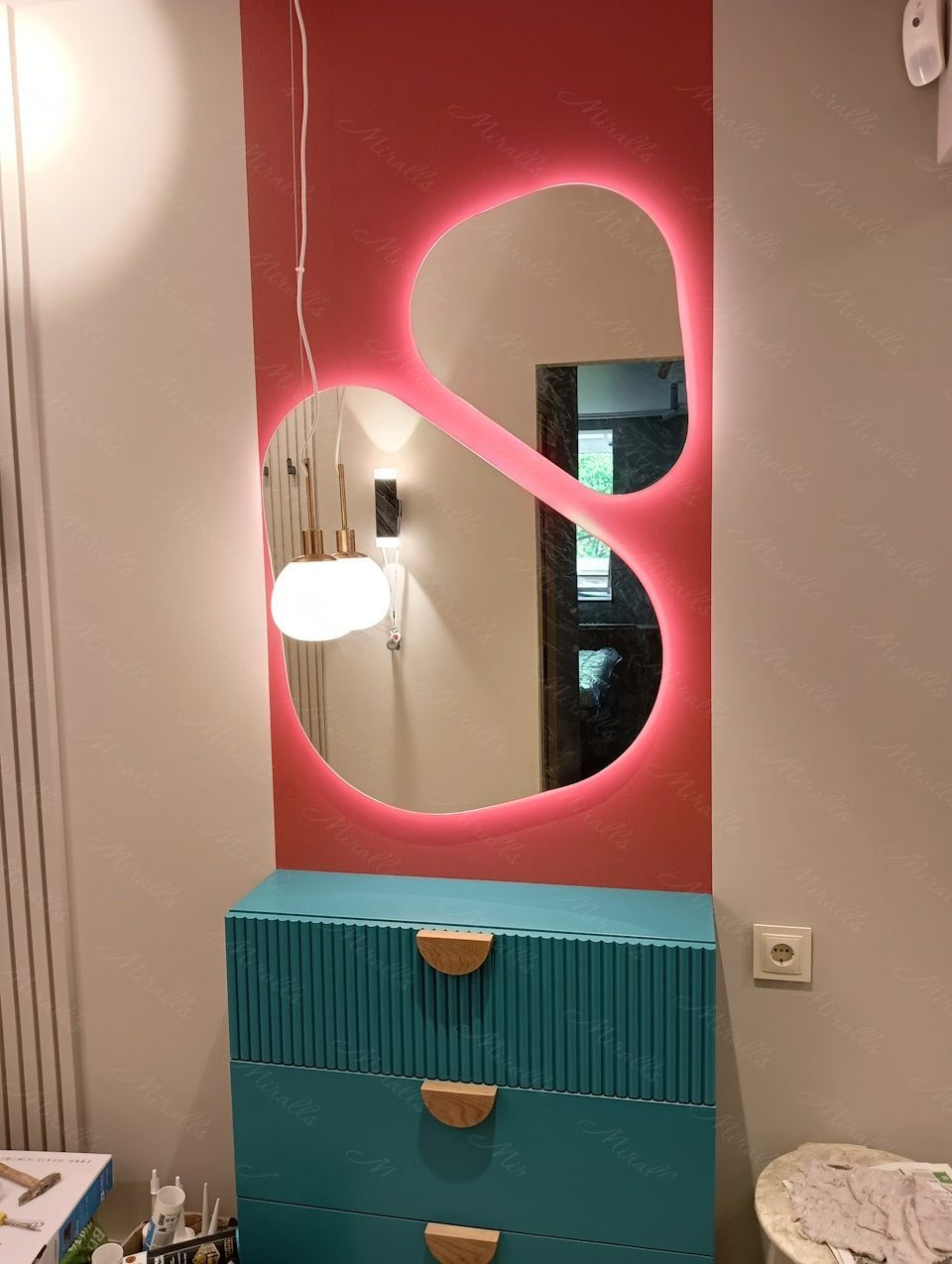 Miroir double éclairé opale