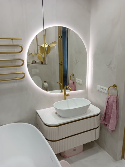 Miroir tombant avec rétroéclairage