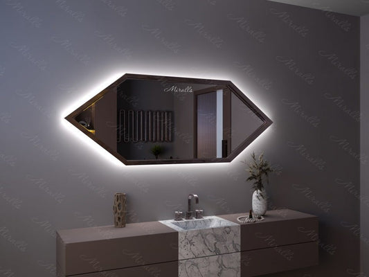 Miroir rétroéclairé Hector Extra dans un cadre en métal