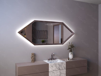 Miroir rétroéclairé Hector Extra dans un cadre en métal