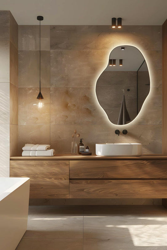 miroir moderne avec rétroéclairage LED