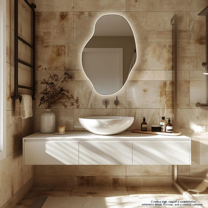 miroir moderne avec rétroéclairage LED