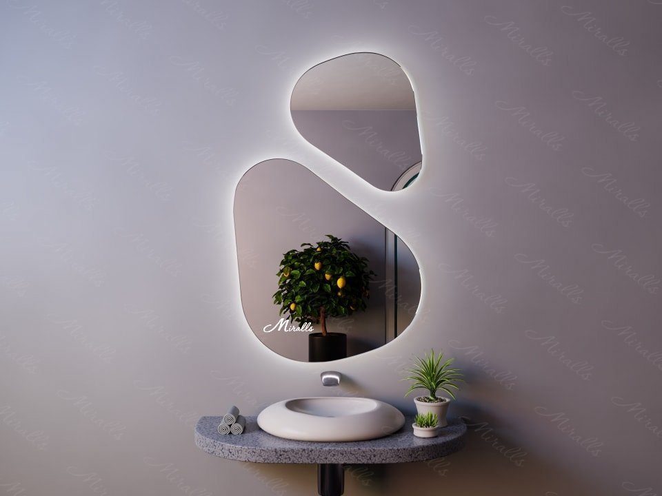 Miroir double éclairé opale